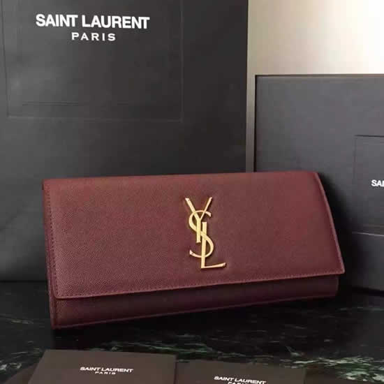 Replica Saint Laurent Burgundy Classic Monogramme Clutch Handbags